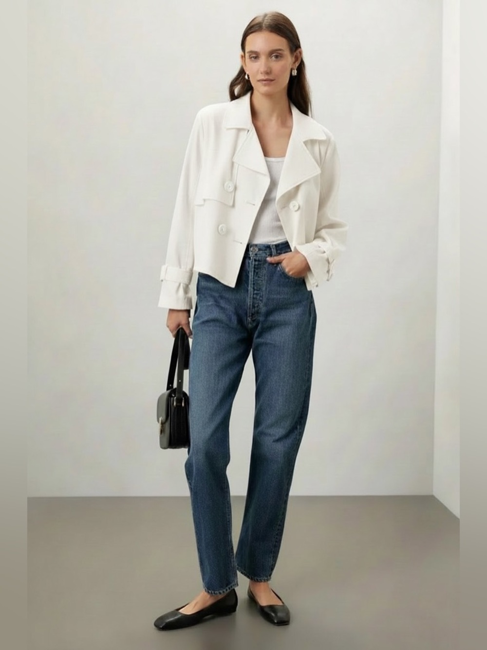 Splendid Portia Boxy Double Breasted Boxy Fit Short Peacoat Jacket XL